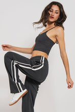 Light Heather Grey Timeless Stripe Drawstring Relaxed Urban Daizy Sweatpants