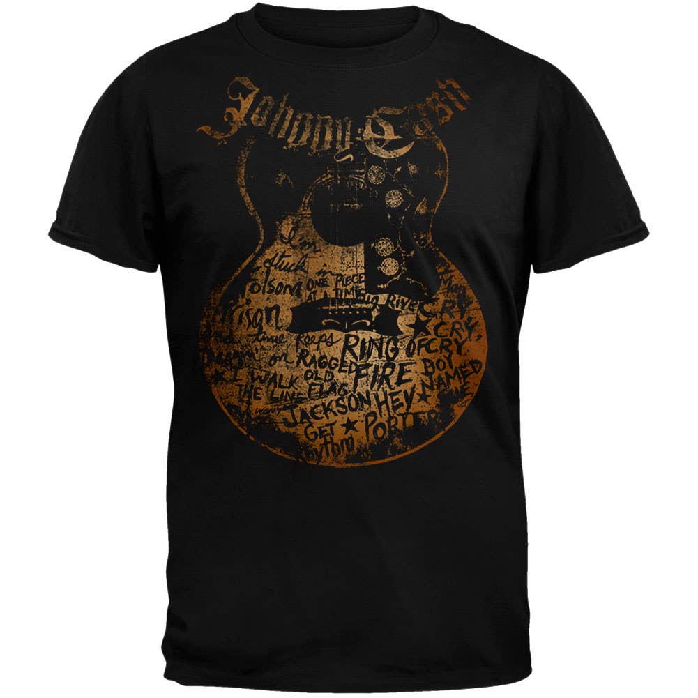 Johnny Cash - Songs On Guitar Soft T Shirt