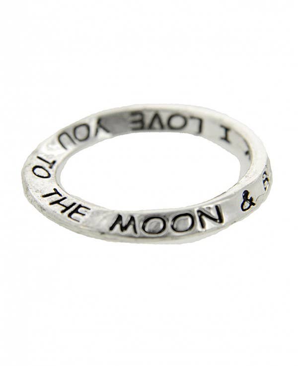 Silver I LOVE YOU TO THE MOON AND BACK_Twist Ring