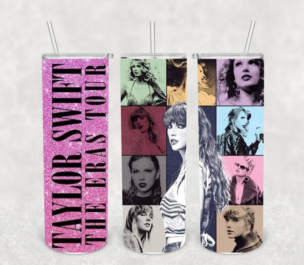 T.Swift The_Eras Tour Pink Glitter Tumbler: 20oz Stainless steel