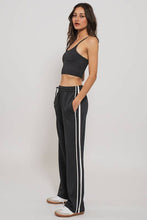 Light Heather Grey Timeless Stripe Drawstring Relaxed Urban Daizy Sweatpants