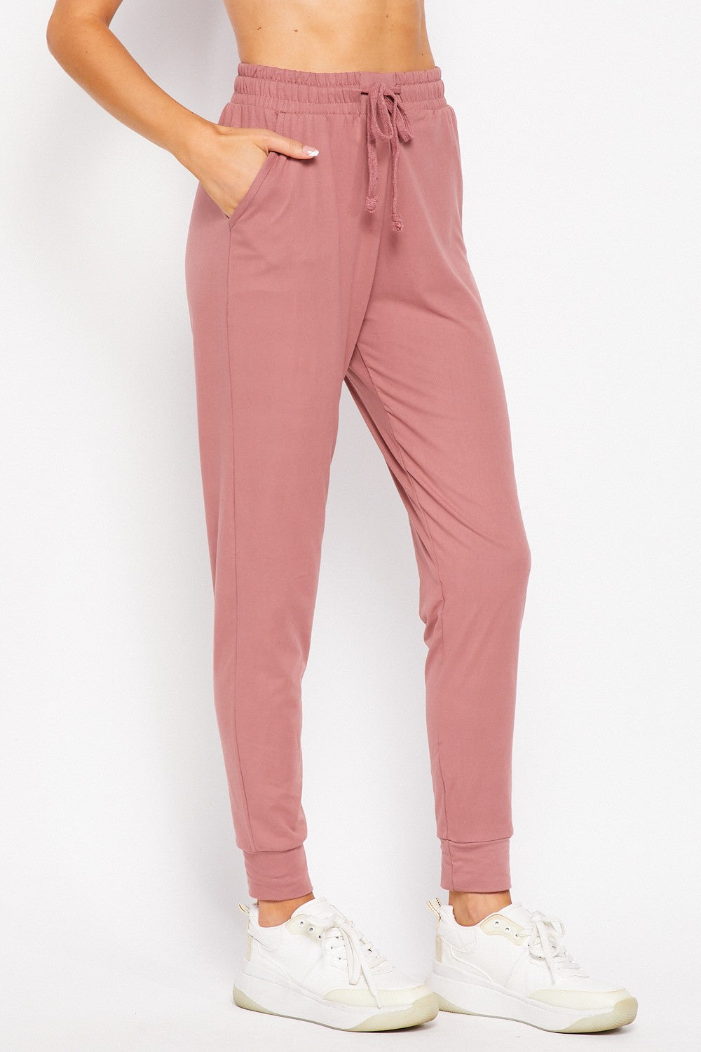 Mauve Plus Solid Brused Jogger Pants 3/4/25 9677