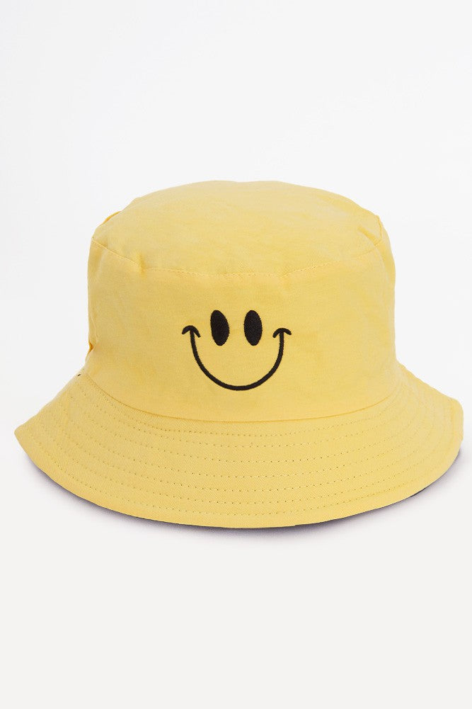 Yellow Smile Print Reversible Bucket Hat 7/28/23 6719