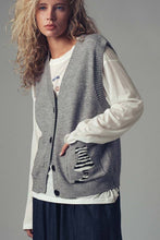 Grey Cat Print Knit Sweater Urban Daizy Vest