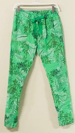 Lime Green Spring Leaves Venti6 Crinkle Joggers 5/28/25 9917