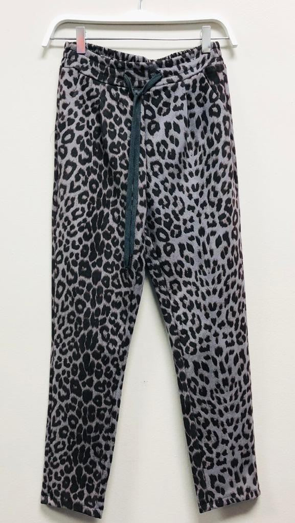 Grey Gaux Suede Leopard Print Venti Joggers 8/10/23 6823