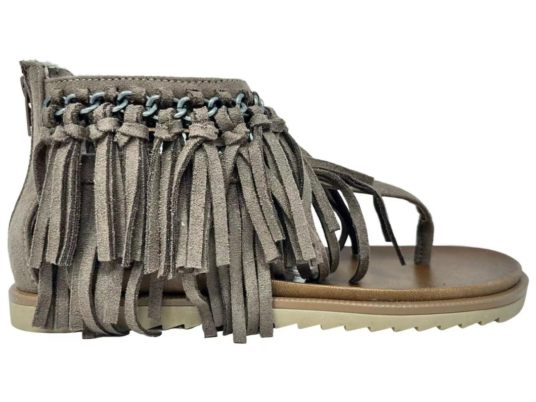 Taupe Fringe Peaceful Sandal 6/6/23 6405