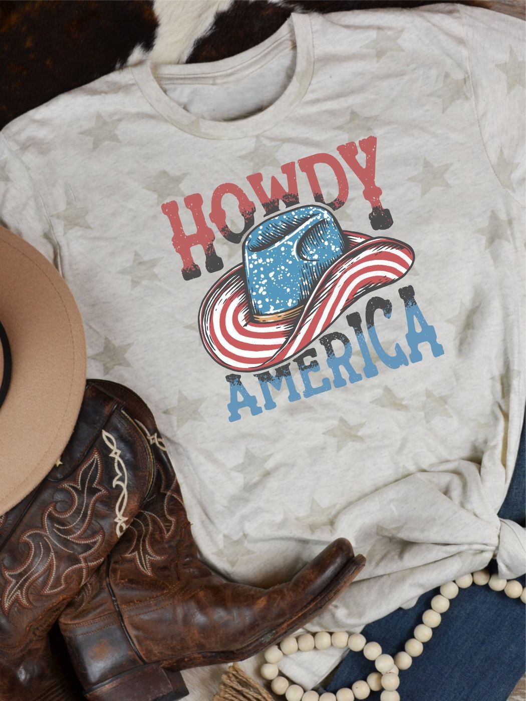 Natural Howdy America Ocean Tee 5/24/23 6269