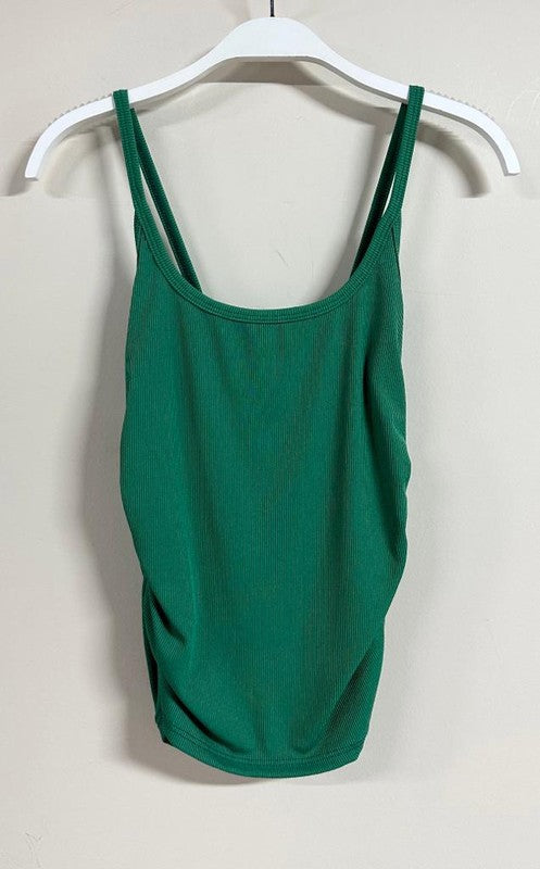 Kelly Green Ruched Sides Venti Tank Top 7/7/23 6601