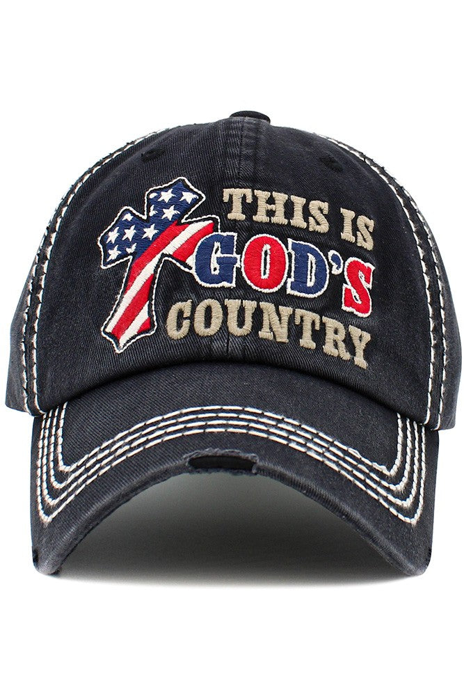 Black This Is God's Country Vintage Ball Cap 7/28/23 6724
