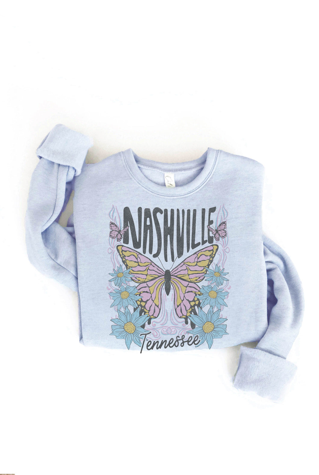 Light Blue Nashville Tennessee Graphic Oat Collective Sweatshirt 7/11/23 6632