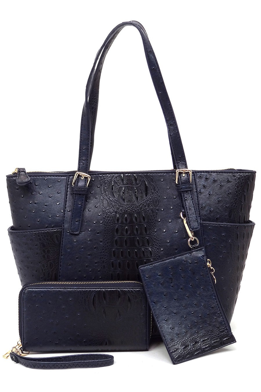 Navy Ostrich Croc 3 in 1 Shopper 7/28/23 6771