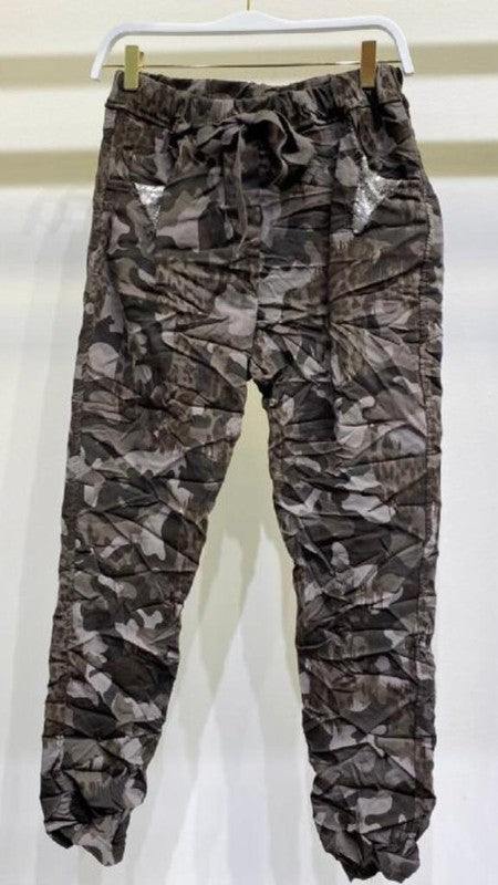 Charcoal Venti6 Camo Leopard Print Venti Crinkle Joggers 7/7/23 4189