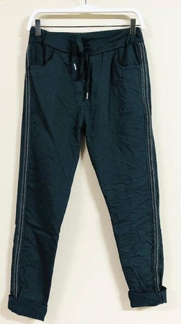 Charcoal Side Braid Trim Venti Crinkle Joggers 7/7/23 6495