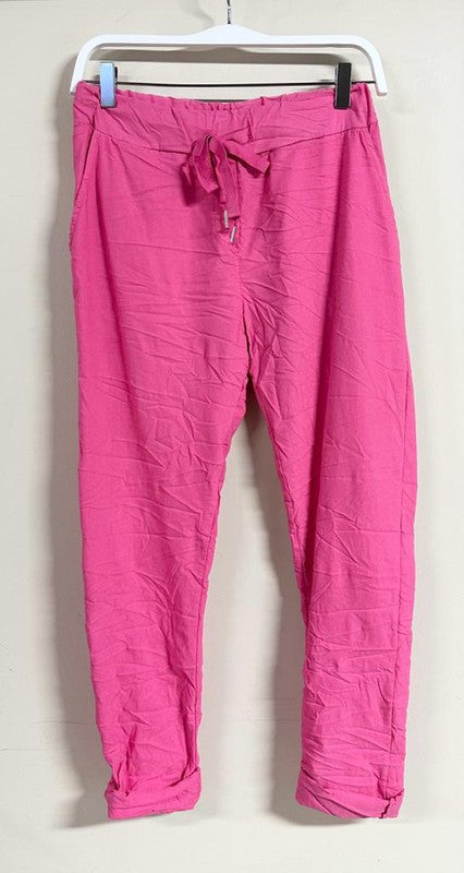 Candy Pink Solid Soft Venti Crinkle Joggers 7/20/23 6680