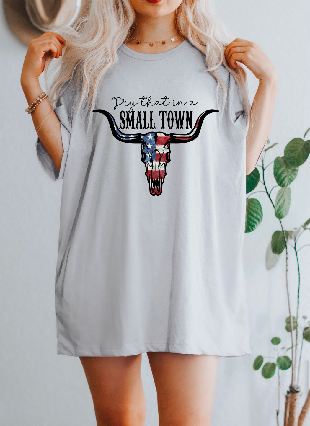 Silver Small Town Graphic Tee 9/7/23 6939