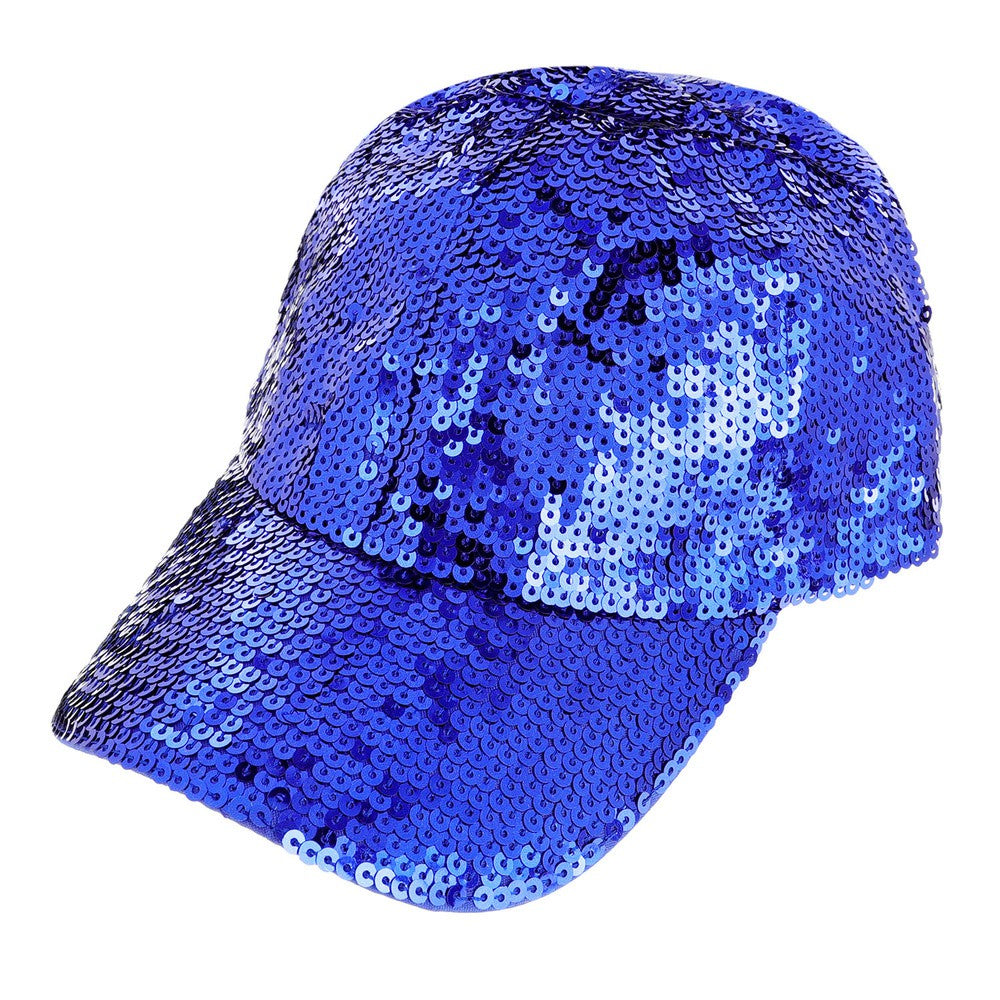 Royal Blue Glam Sequin Sparkle Cap 8/28/23 6948
