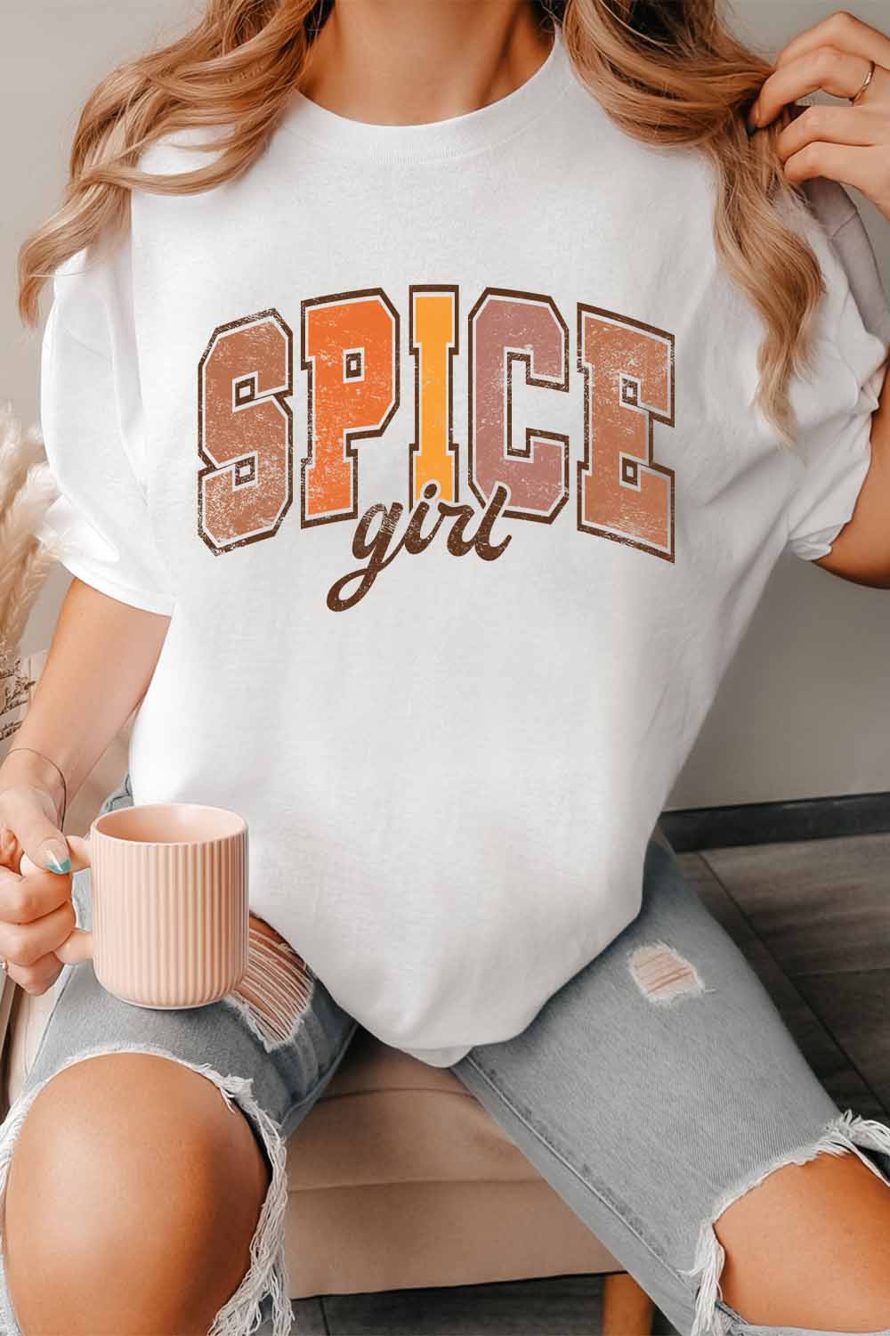 White Spice Girl Graphic Tee 9/1/23 6962
