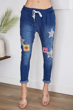 Denim Star Square Patchwork Venti Crinkle Joggers 9/14/23 7074