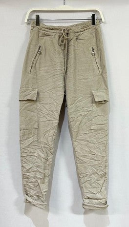 Beige Baby Corduroy Crinkle Italian Joggers 1/15/25 9511