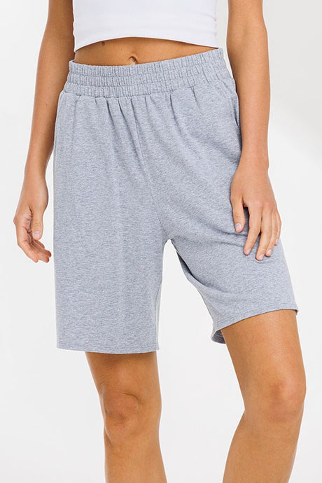 Heather Grey Cotton Span Knee Length Shorts 5/11/24 8567