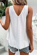 White Lace Crochet V Neck Loose Fit Tank Top 5/3/24 8461