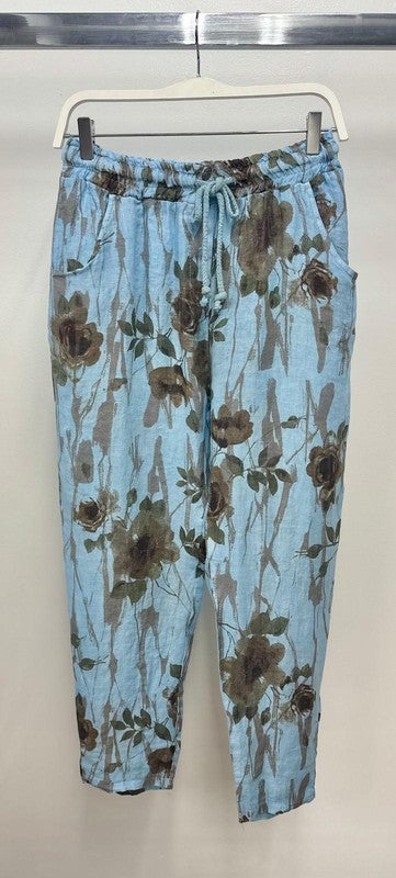 Sky Blue Brown Rose Drawstring Venti Joggers 4/8/25 9737