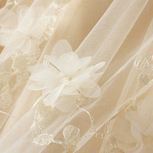 Apricot Embroidered Tulle A-Line Maxi Skirt