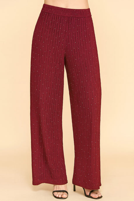 Cherry Lacquer Rhinestone Crinkle Loungewear Pants 10/22/25 1213