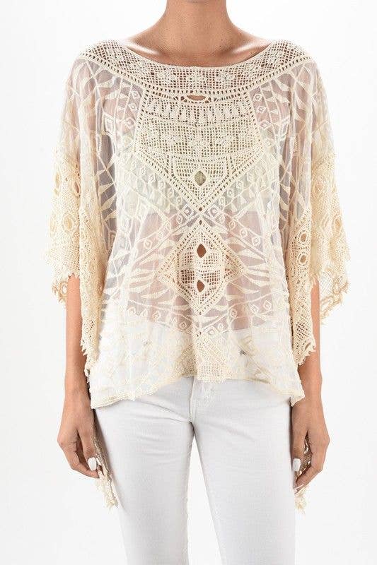 Natural Crochet Origami Top