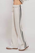 Light Heather Grey Timeless Stripe Drawstring Relaxed Urban Daizy Sweatpants