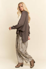 Black Long Sleeve Oversized Crew Neck Top