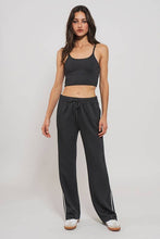 Light Heather Grey Timeless Stripe Drawstring Relaxed Urban Daizy Sweatpants