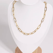 18K Gold Paperclip Chain Necklace 14+02" / 4mm