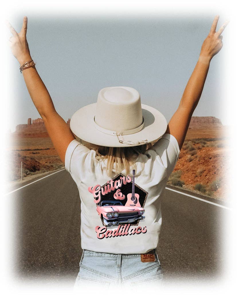Heather Cool Grey Guitars & Cadillacs Tee