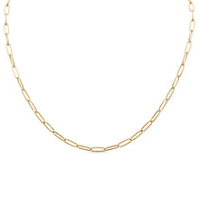 18K Gold Paperclip Chain Necklace 14+02" / 4mm
