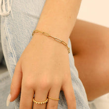 Stainless Steel Paperclip Chain Bracelet Gold / 7"