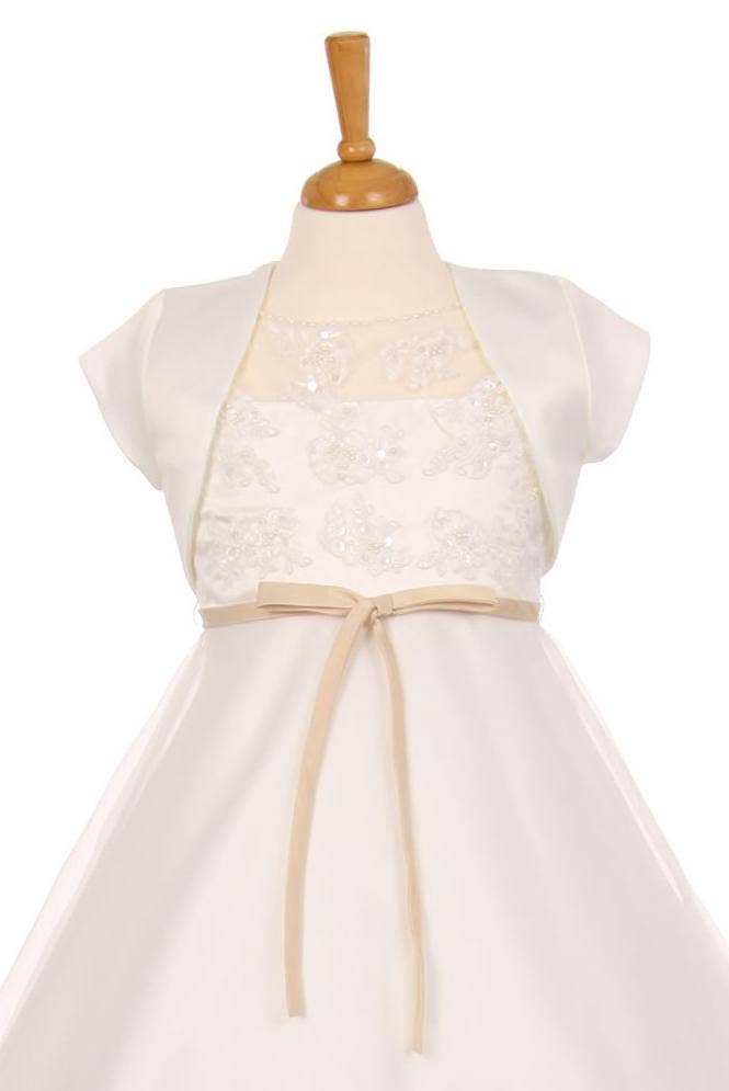 Ivory Satin Bolero for Girls