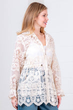 BLACK LONG ELASTICIZED HOODED LACE JACKET