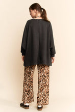 Black Long Sleeve Oversized Crew Neck Top