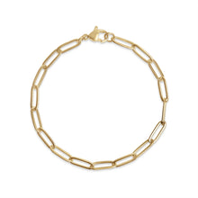 Stainless Steel Paperclip Chain Bracelet Gold / 7"