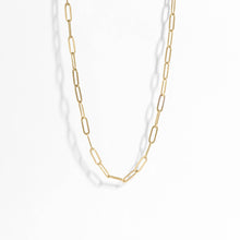 18K Gold Paperclip Chain Necklace 14+02" / 4mm