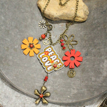 Peace & Love Retro Charm Necklace