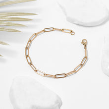 Stainless Steel Paperclip Chain Bracelet Gold / 7"