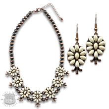 Red Stone flower squash blossom necklace set