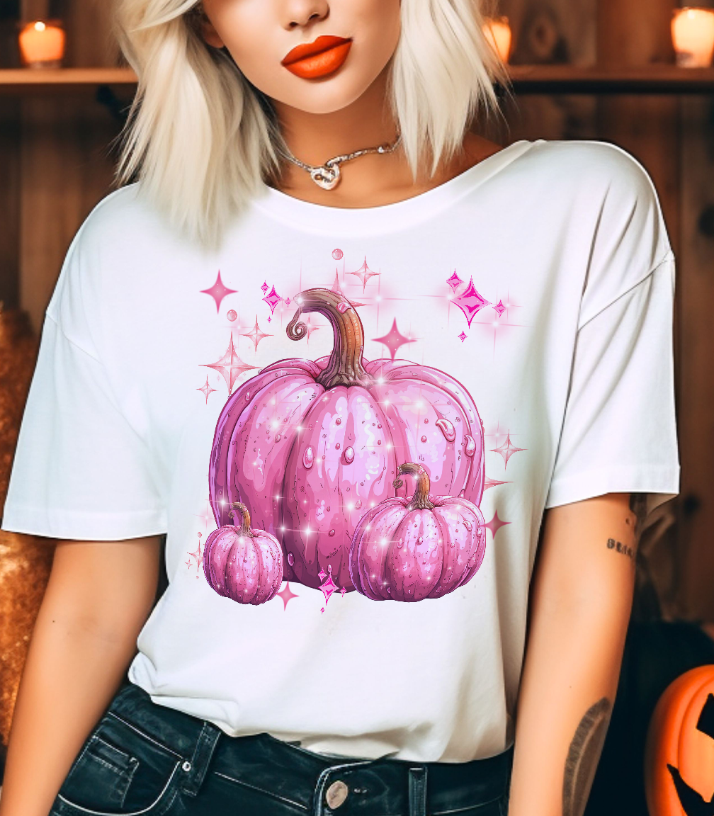 White Pumpkin Pink Sparkle Tee