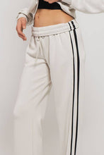 Light Heather Grey Timeless Stripe Drawstring Relaxed Urban Daizy Sweatpants
