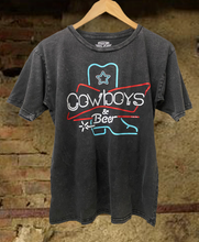 Black Cowboys & Beer Neon Boot Acid washed 90's Unisex T shirt