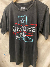 Black Cowboys & Beer Neon Boot Acid washed 90's Unisex T shirt