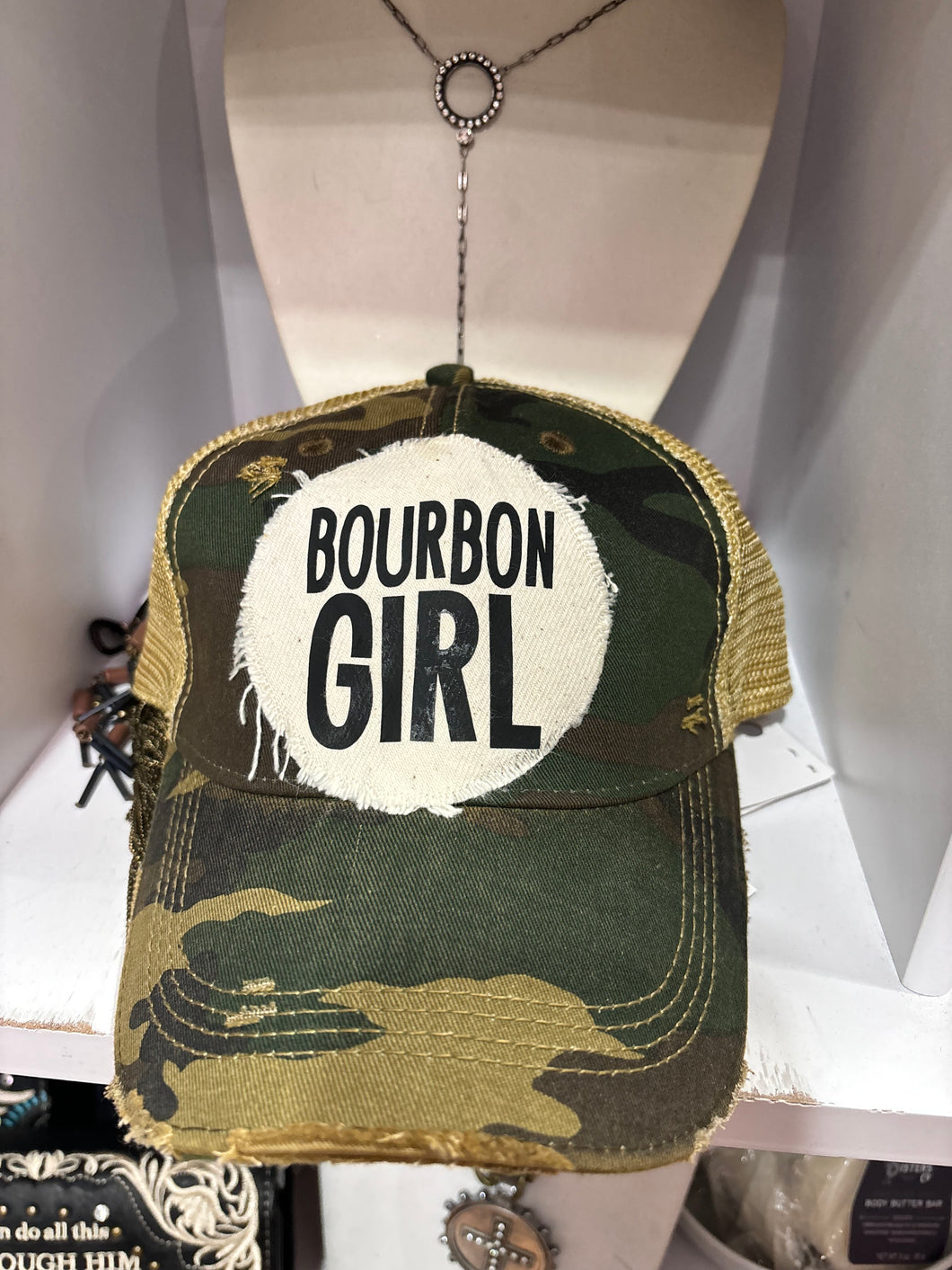 Camo Bourbon Girl Cap: